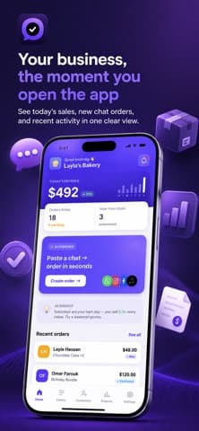 A business dashboard on a phone showing orders and their payment amounts, the records a claimed refund should be checked against