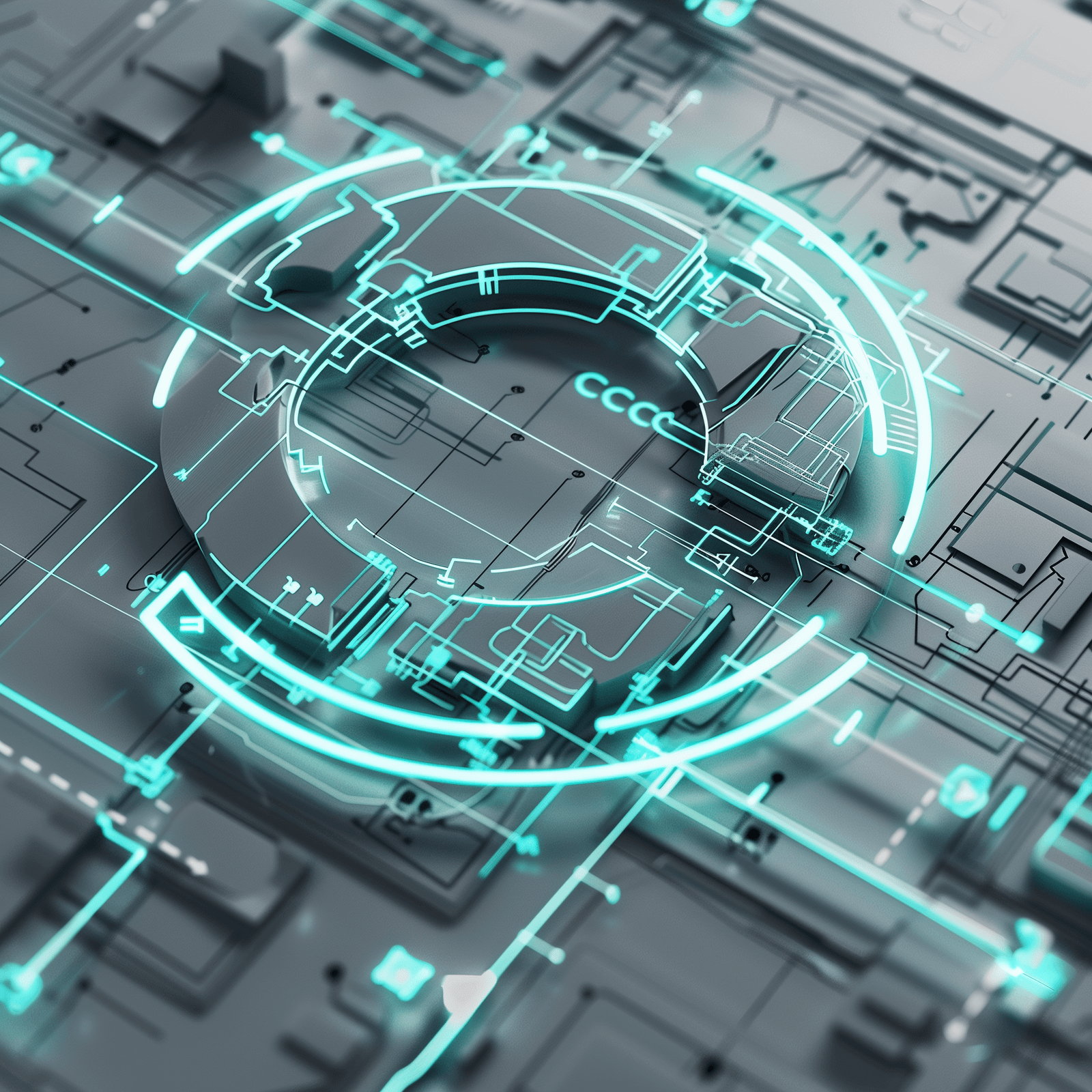 Technology illustration representing agentic SOC and current digital innovation