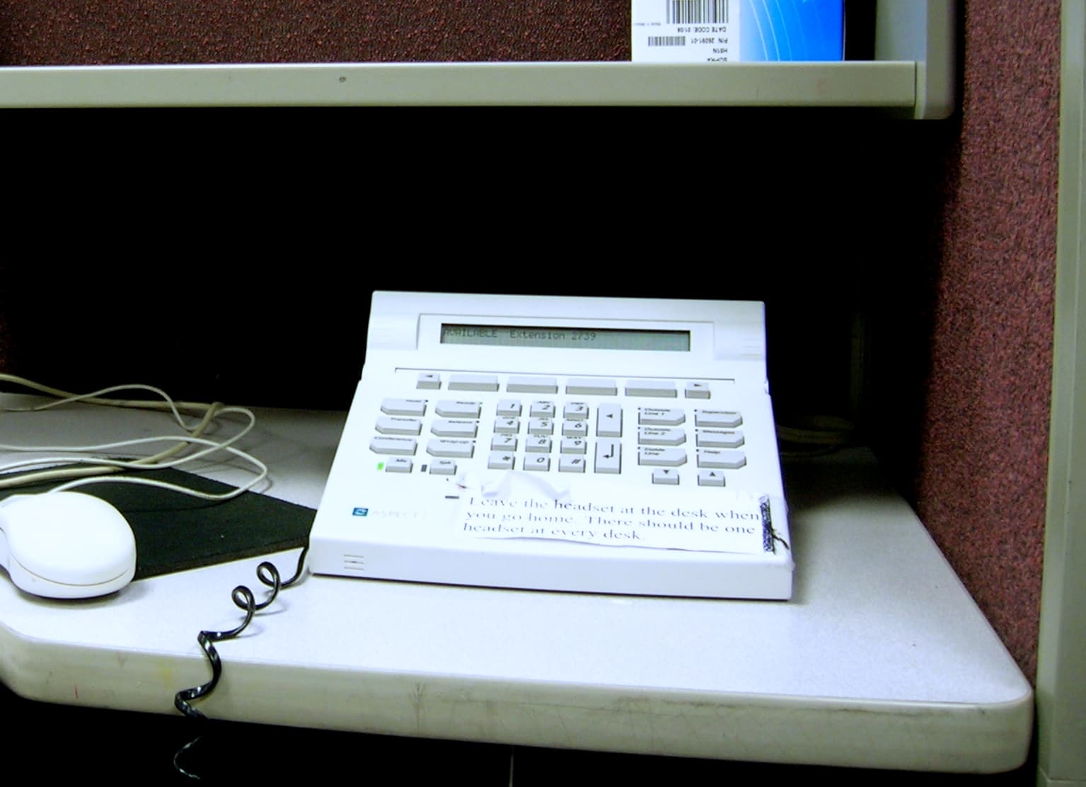 Aspect Tel-set telephone call centre